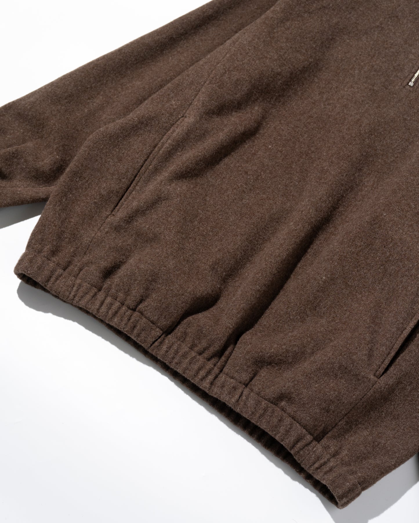 BRUSHED WOOL PULLOVER - BROWN