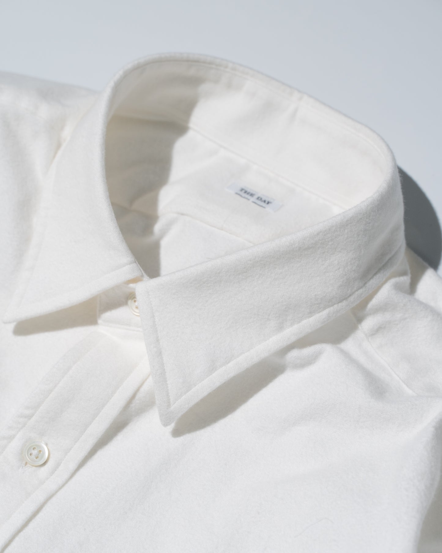 VINTAGE BRUSHED FLANNEL SHIRT - WHITE