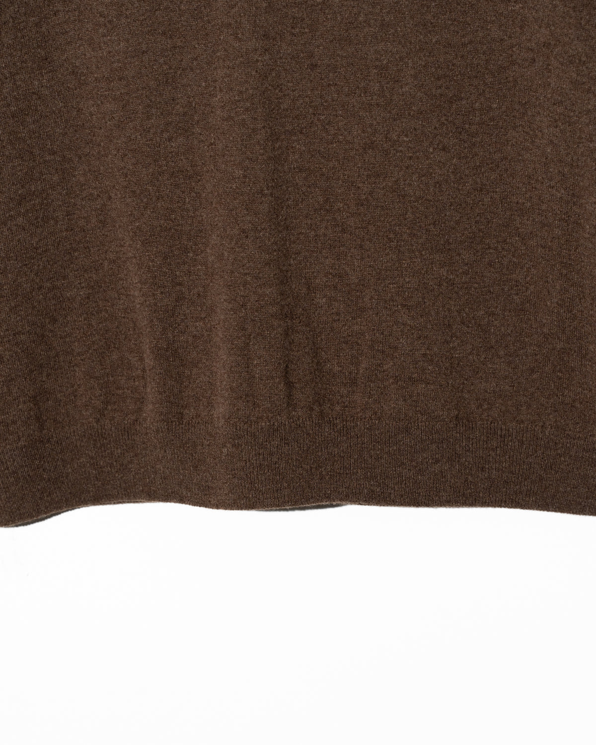 COLLARED V-NECK KNIT - BROWN