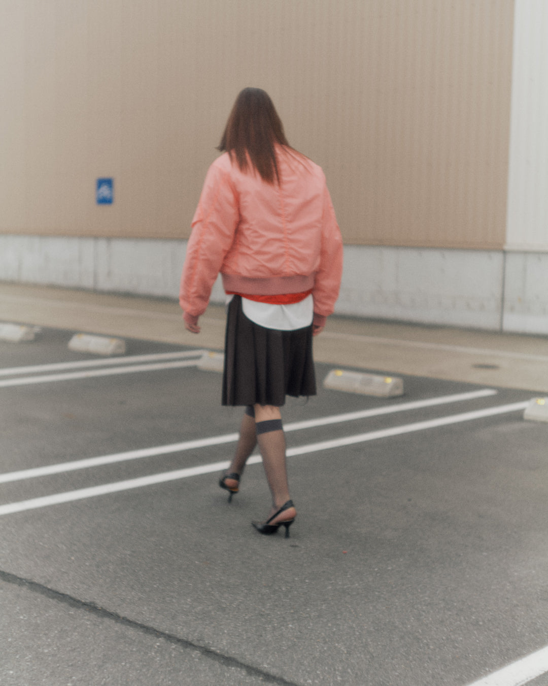 POLYESTER W CLOTH PLEATS SKIRT - BLACK