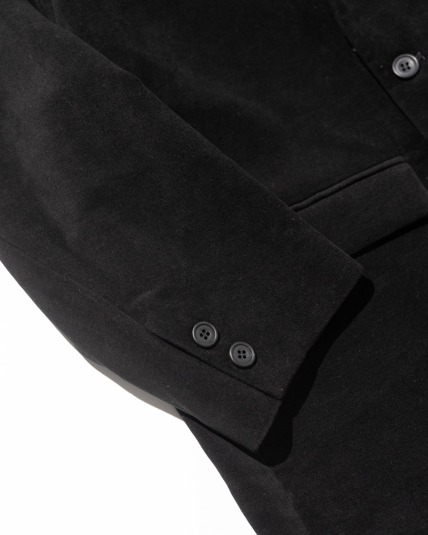 MOLESKIN DOUBLE BREASTED JACKET - BLACK