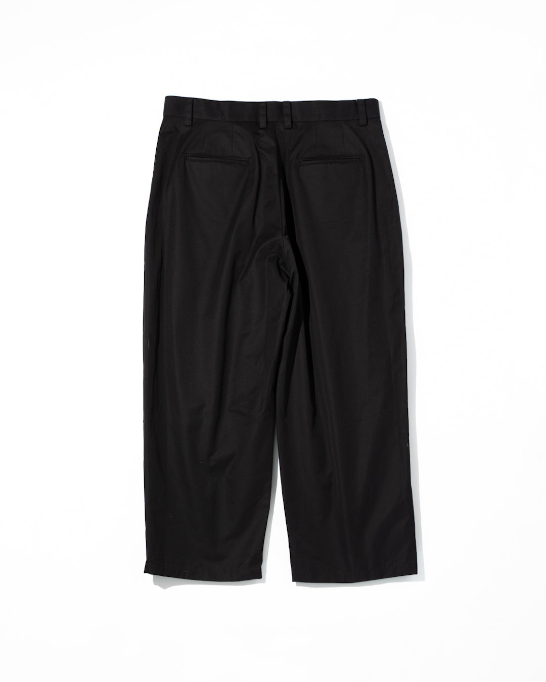 SUPERIOR GABARDINE PLAIN FRONT SLACKS - BLACK