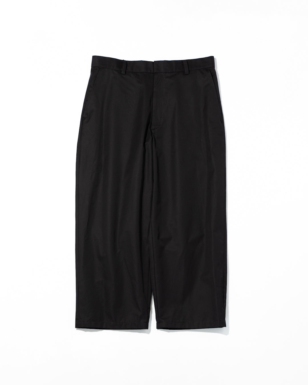 SUPERIOR GABARDINE PLAIN FRONT SLACKS - BLACK