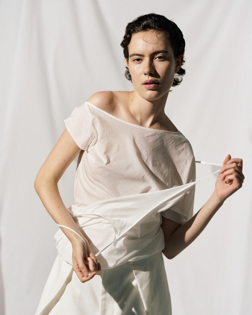 FRESCA ZERO JERSEY 3WAYS LAYERED ONE PIECE T - WHITE