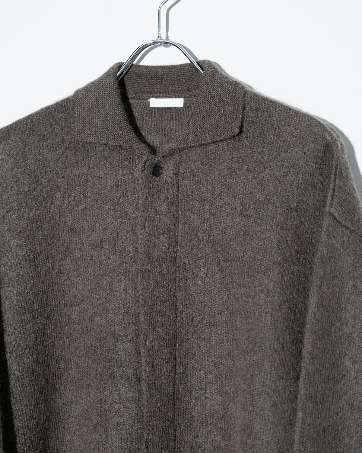 KID MOHAIR KNIT SHIRTS - BROWN