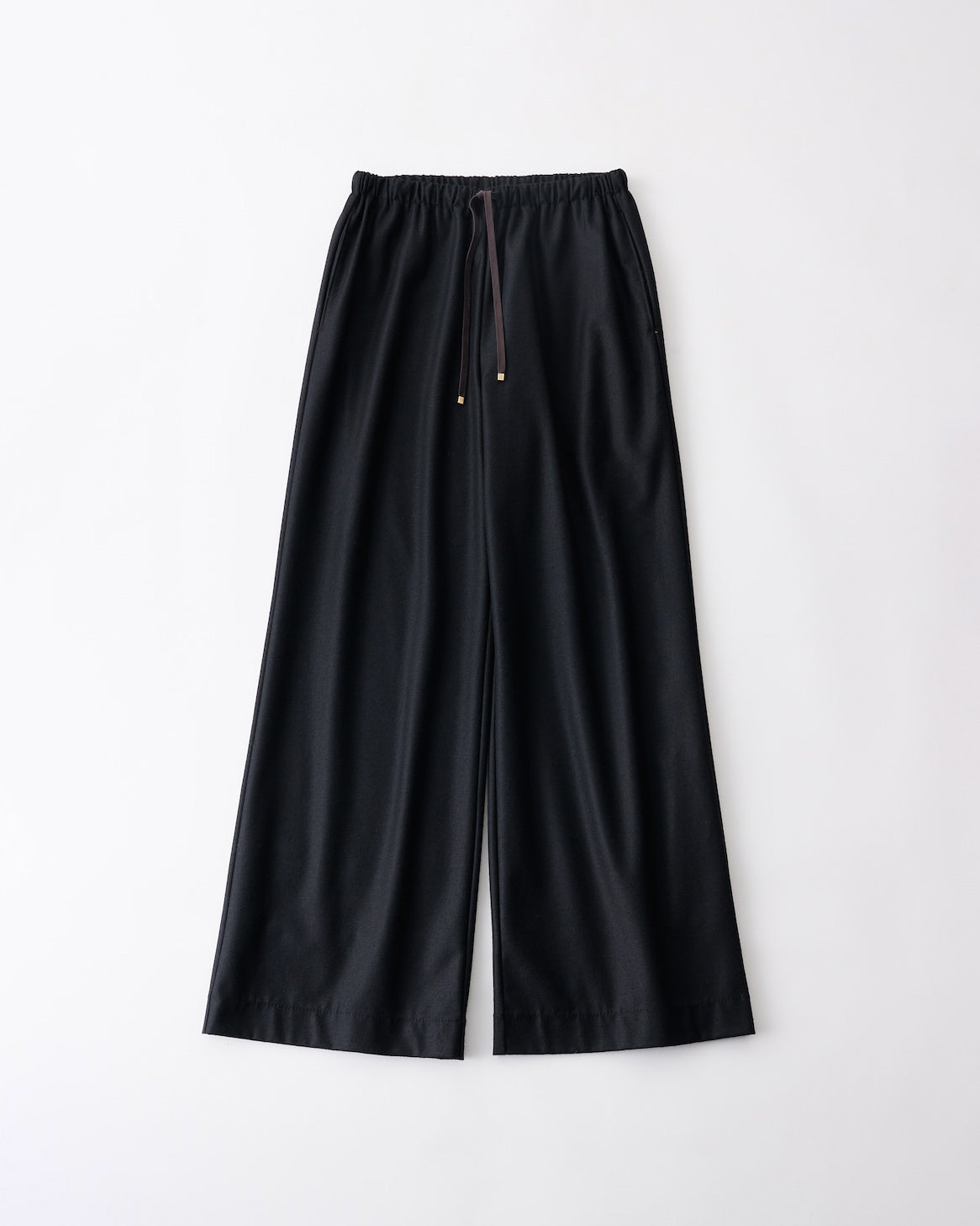 COMPRESSED WOOL JERSEY BALANCIRCULAR® DRAWSTRING PANTS - BLACK