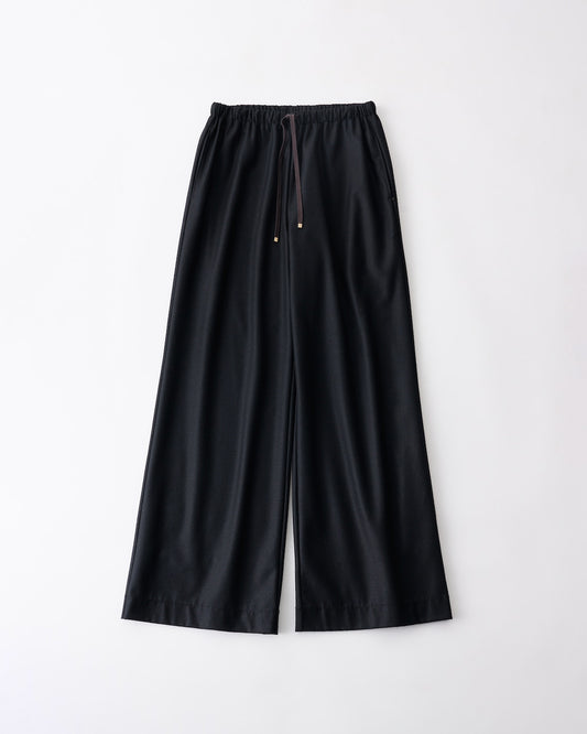 COMPRESSED WOOL JERSEY BALANCIRCULAR® DRAWSTRING PANTS - BLACK