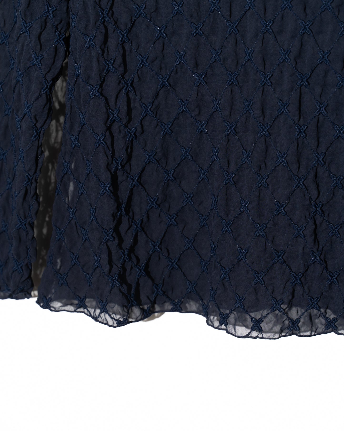LACE SKIPPER BLOUSE - NAVY