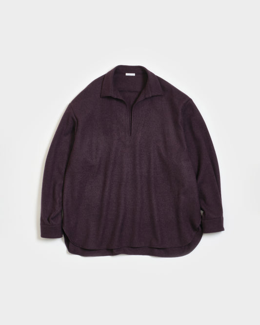 CASHMERE SKIPPER SHIRT - PURPLE