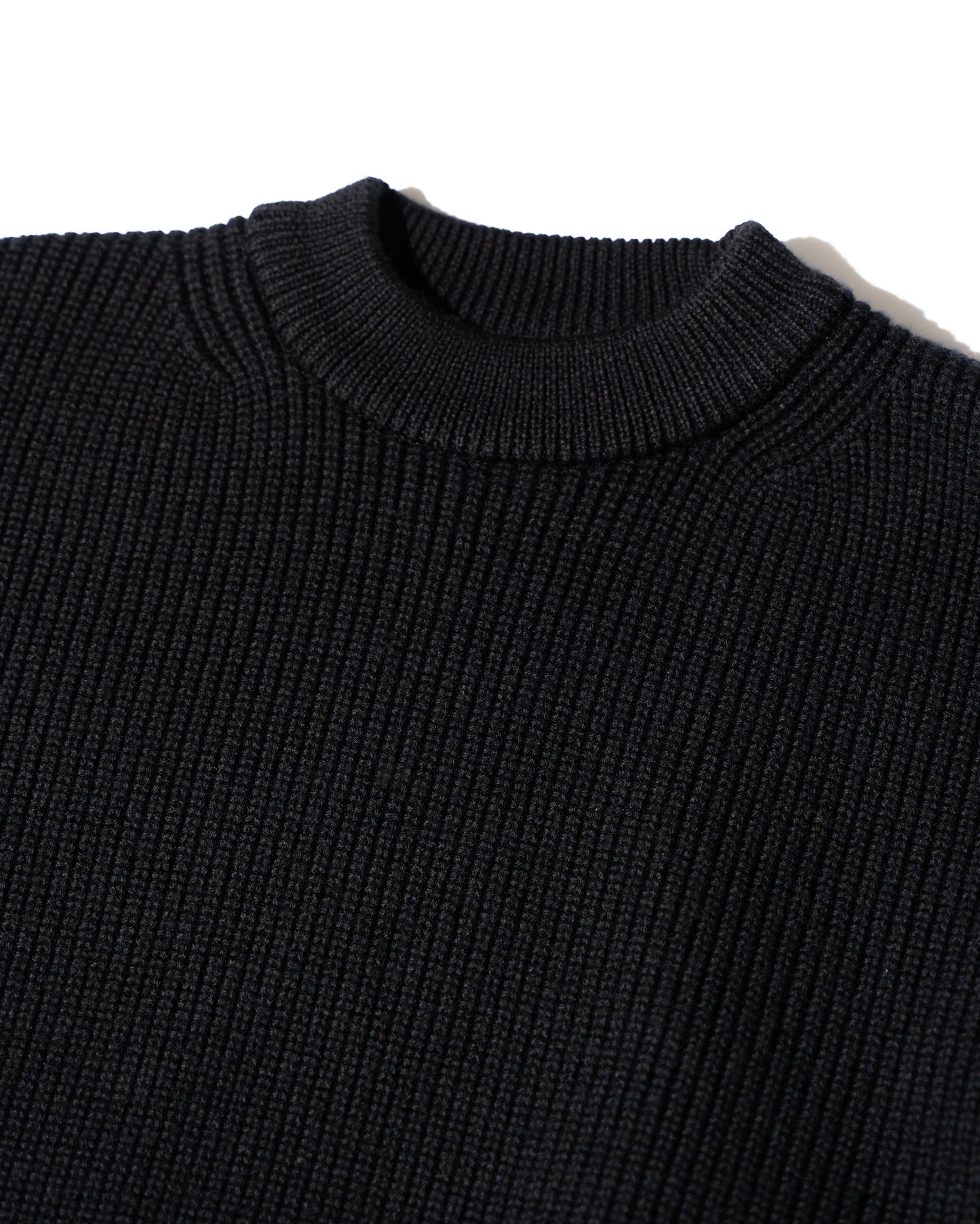 MERINO WOOL CREWNECK KNIT - BLACK