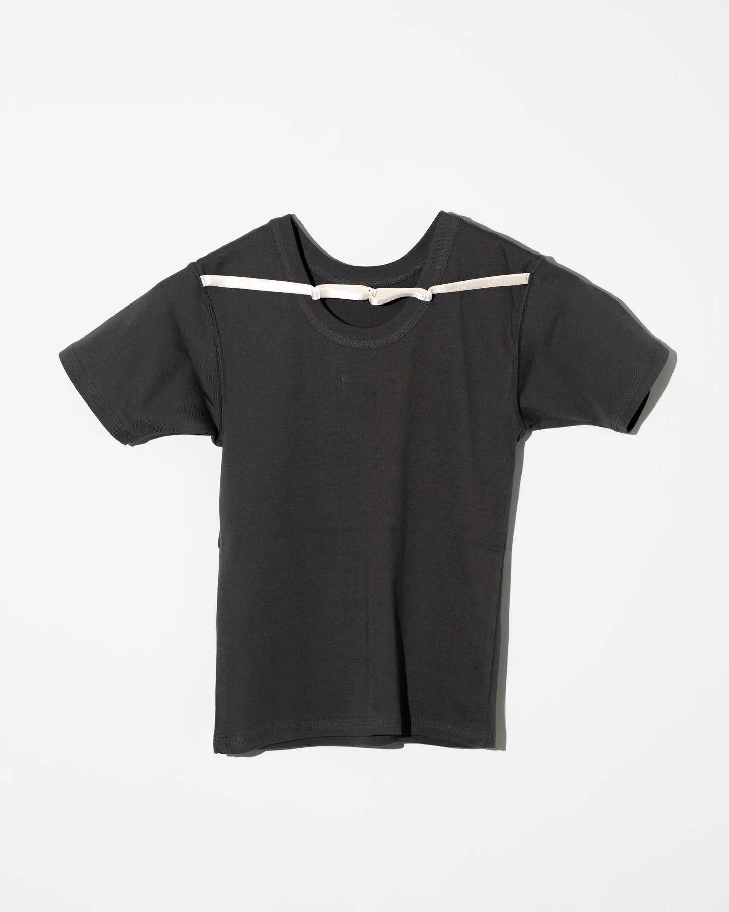 STRAP DETAIL TEE - CHARCOAL
