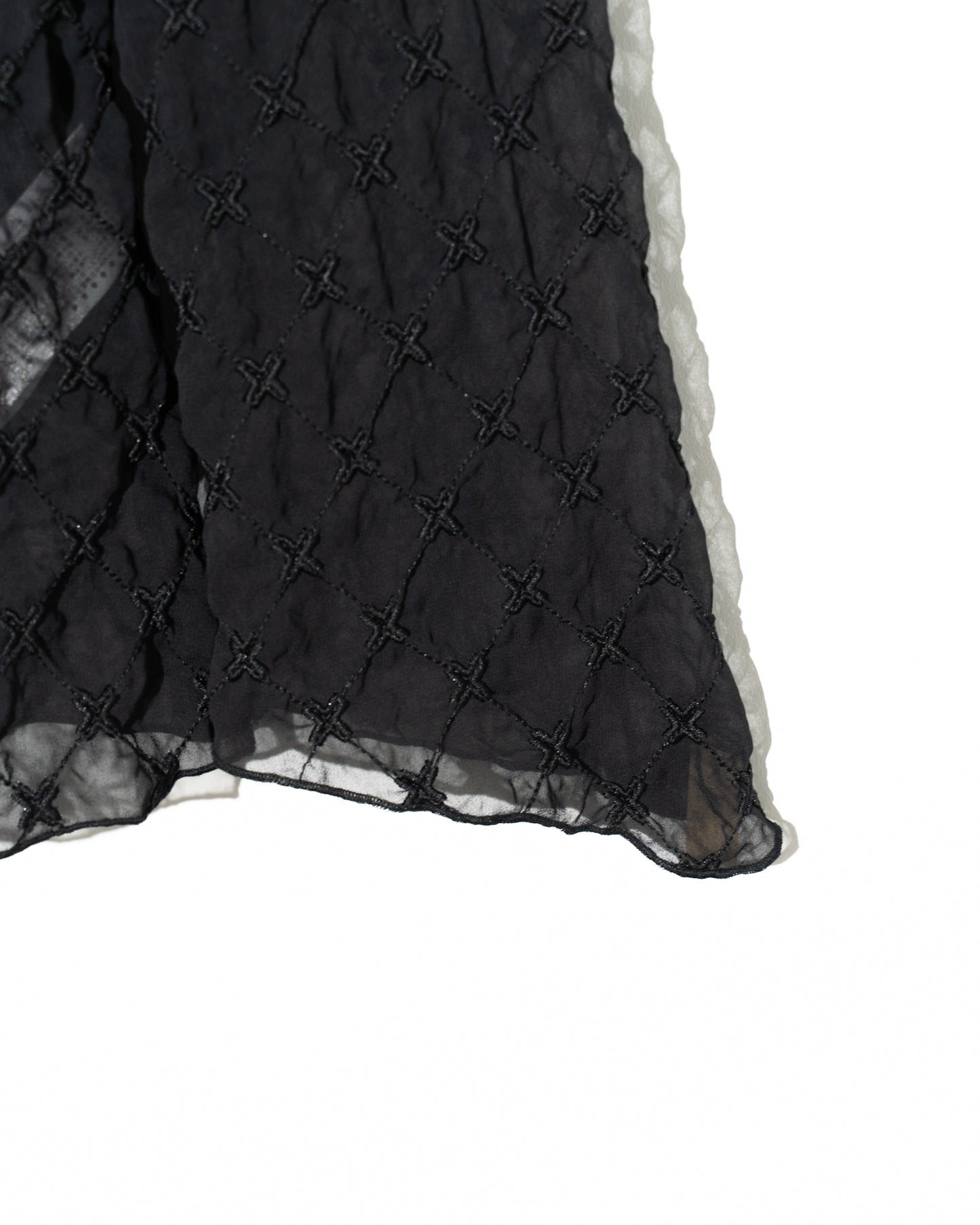 LACE SKIPPER BLOUSE - BLACK