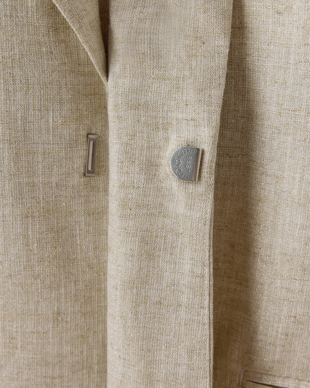 RAYON LINEN LAME JACKET - BEIGE