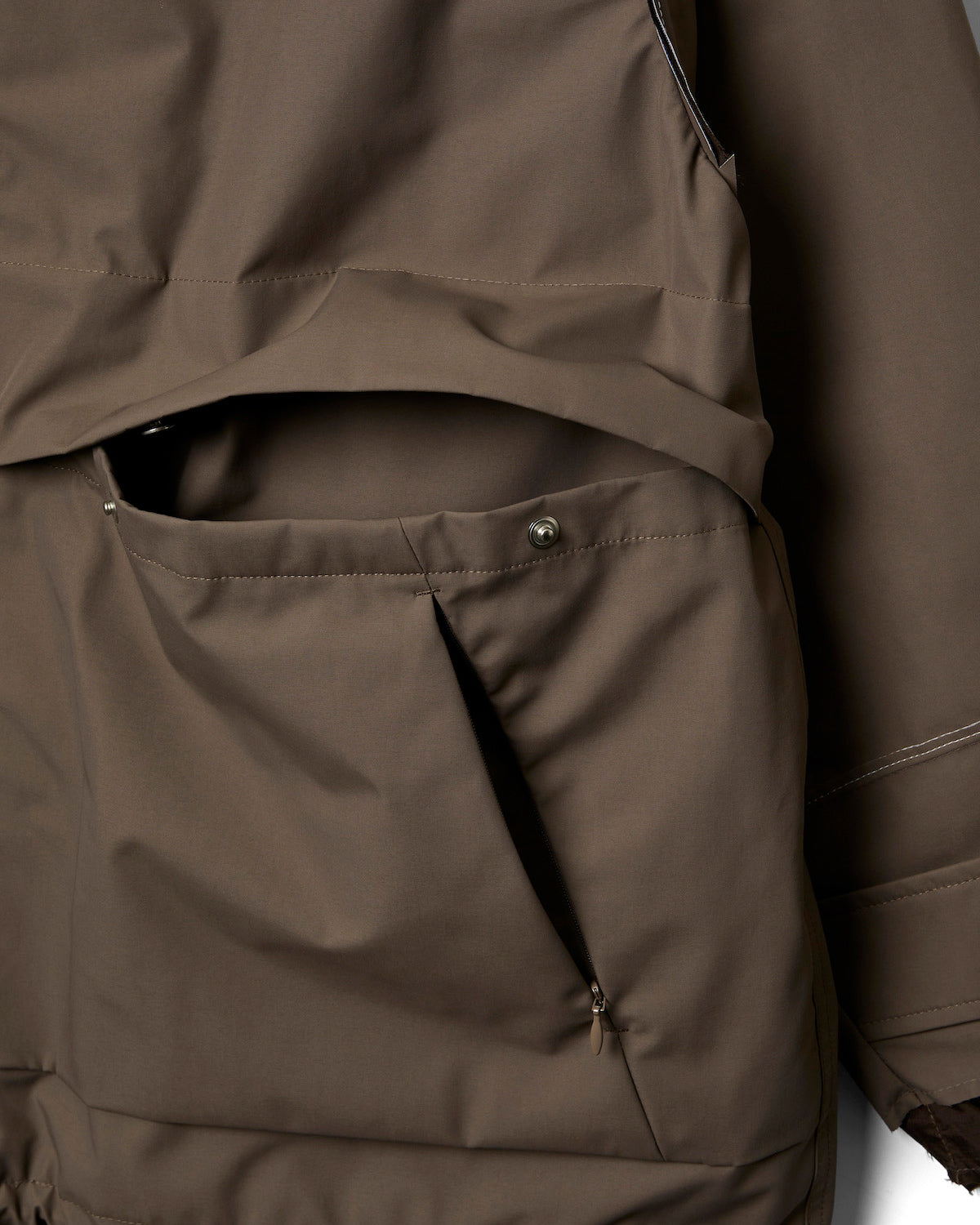 REIMAGINED POSTMAN HOODED JACKET - BROWN