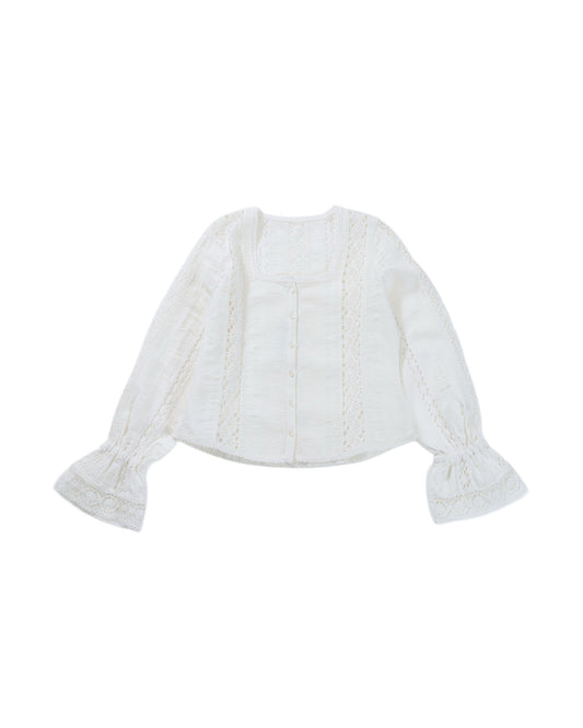 NOSTALGIC LACE BLOUSE - OFF WHITE