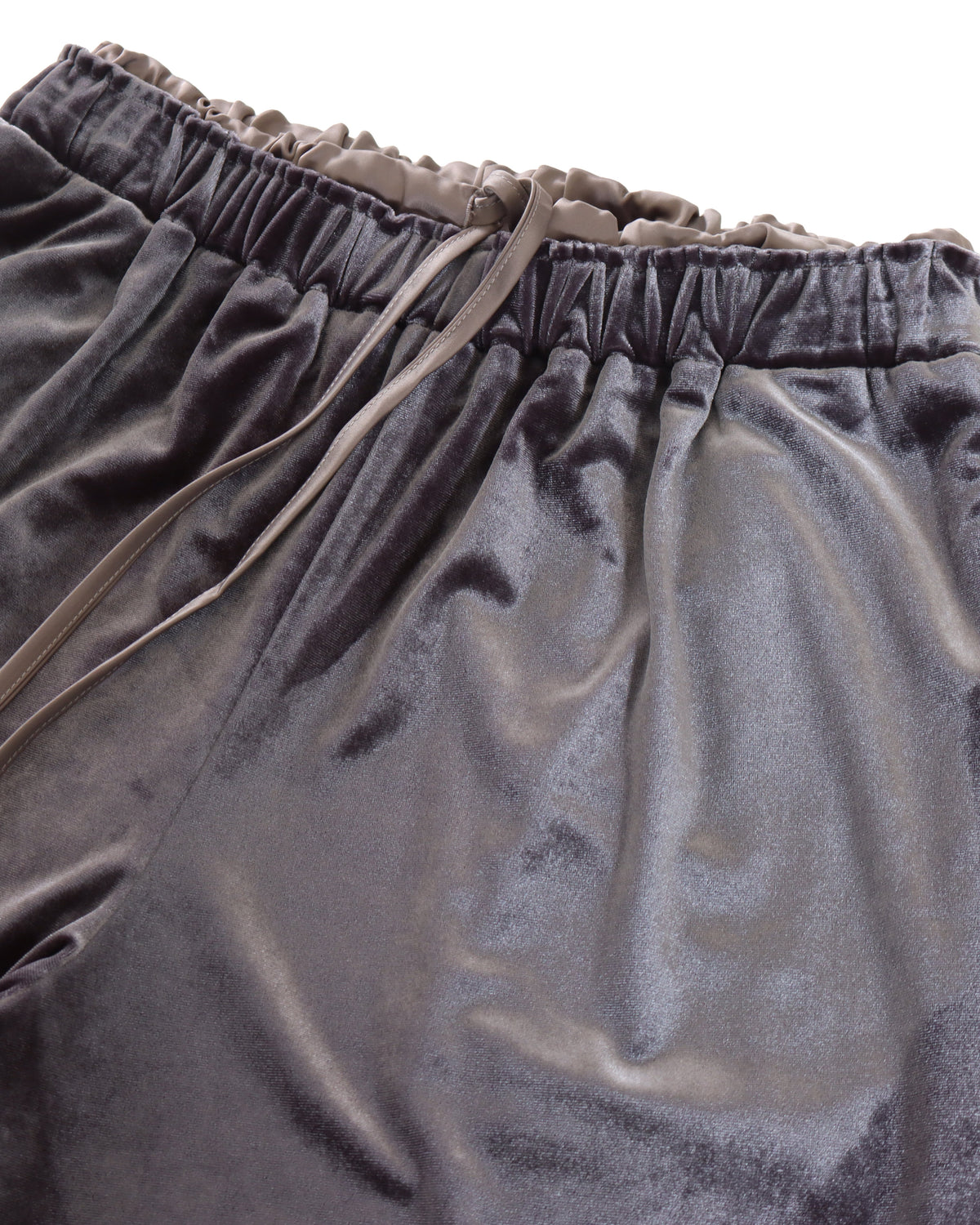 LAYERED VELOUR PANTS - GRAY