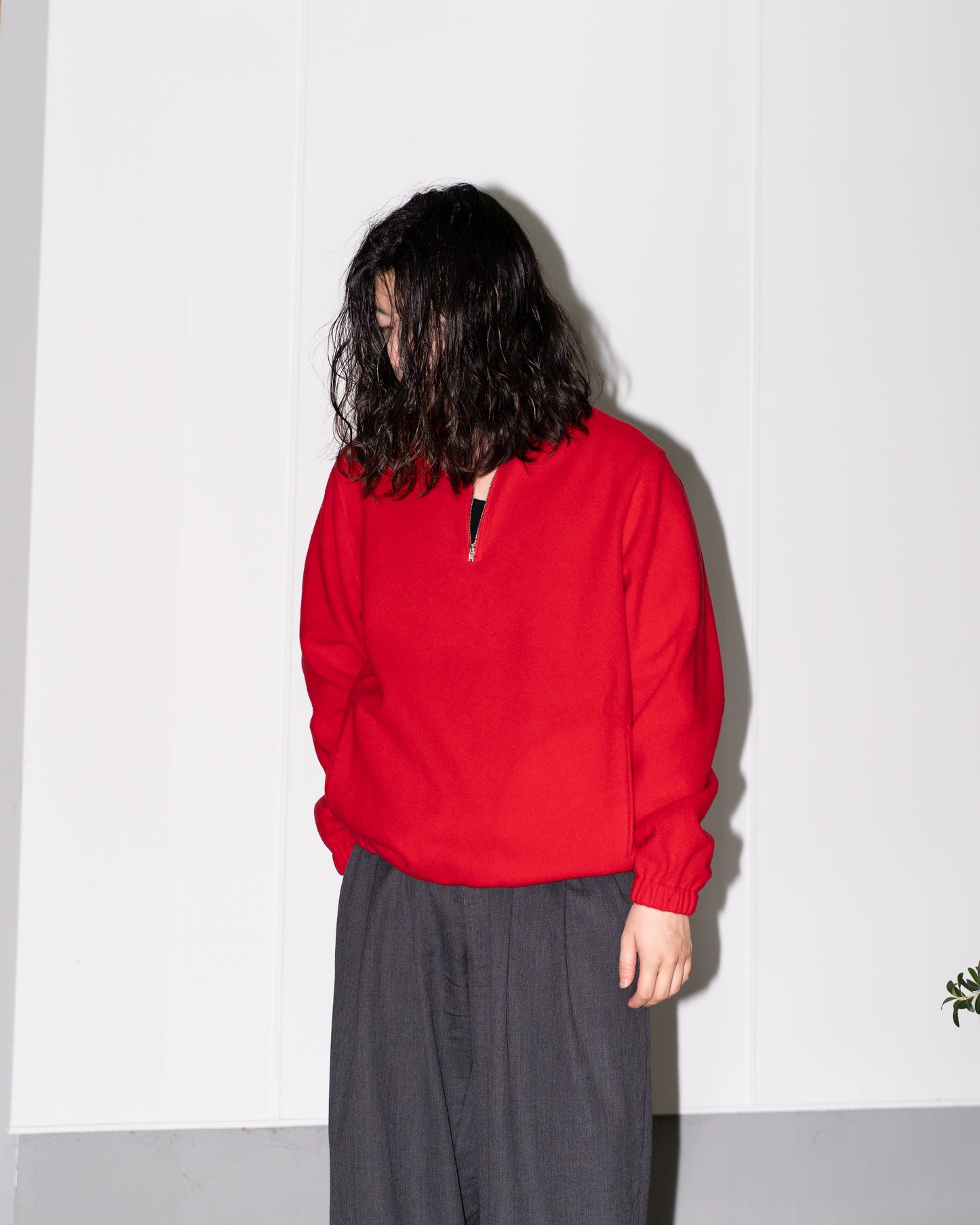 Brushed wool pullover - navy