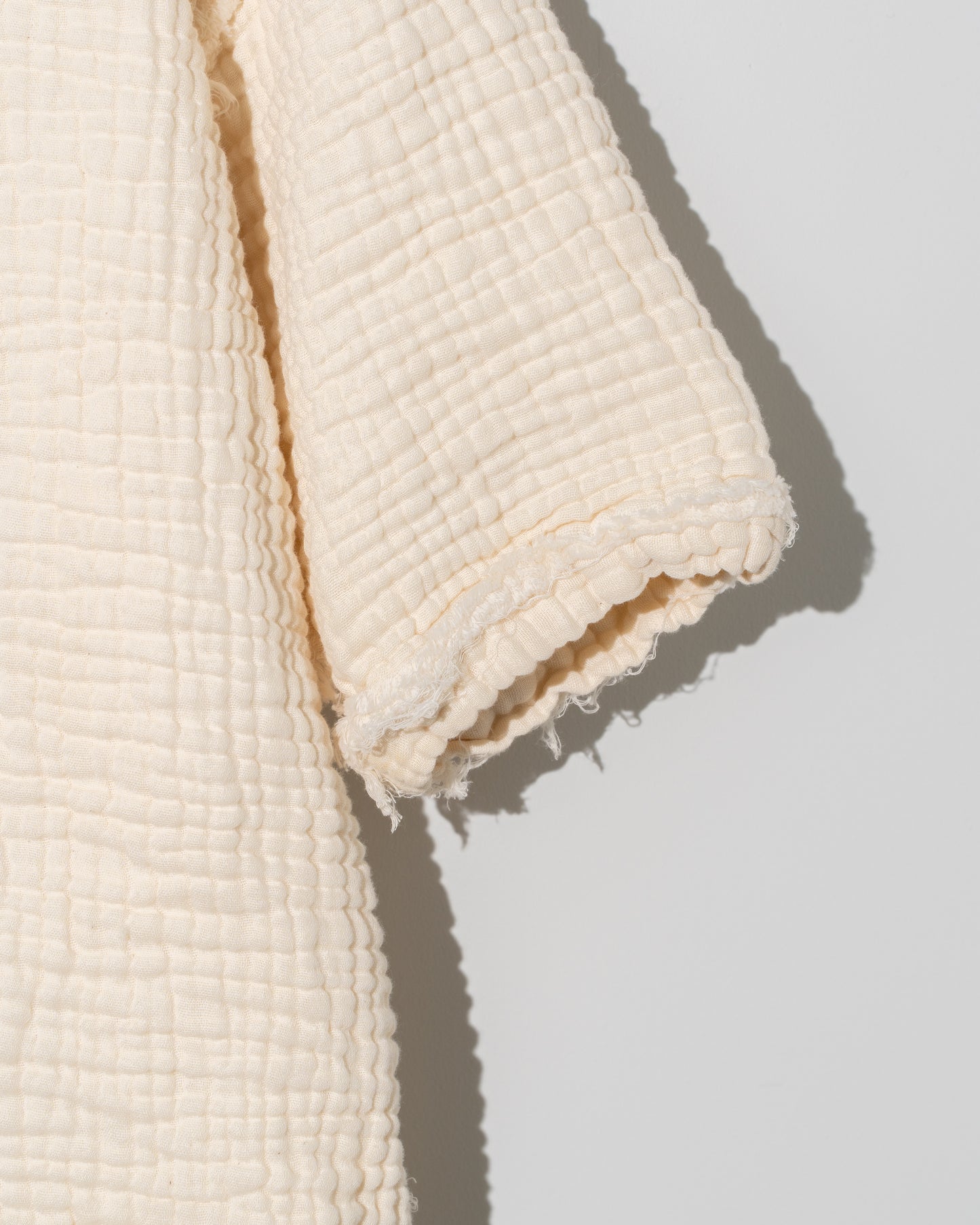 CREPON 4GAUZE POLO SHIRT - NATURAL