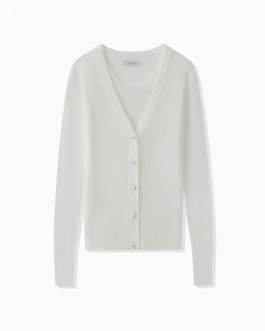 TENCEL KNIT ENSEMBLE - WHITE