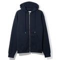 COTTON ZIP UP HOODIE - NAVY