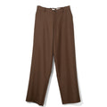 MOHAIR POPLIN STRAIGHT SLACKS - BROWN