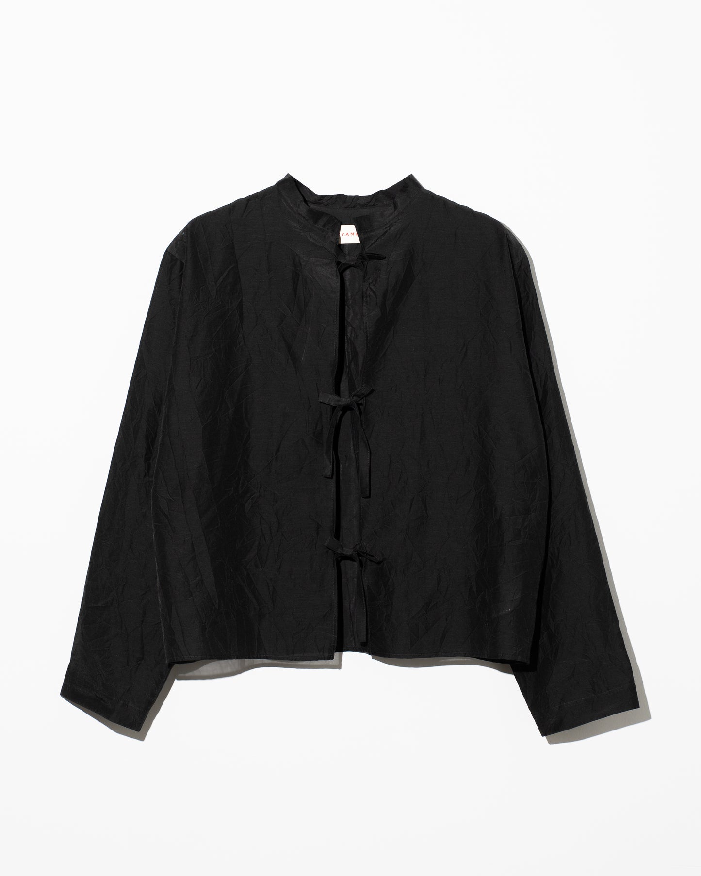 COTTON SILK BLOUSE JACKET - BLACK