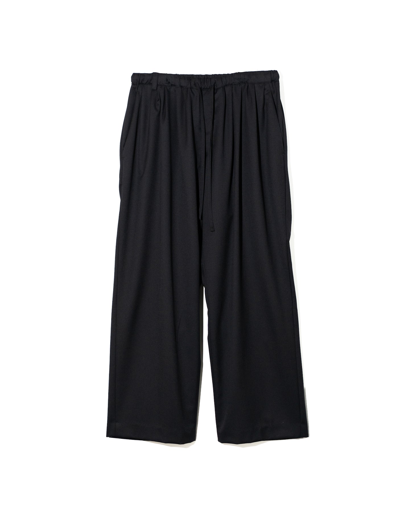 PURE WOOL RELAX TROUSERS - BLACK