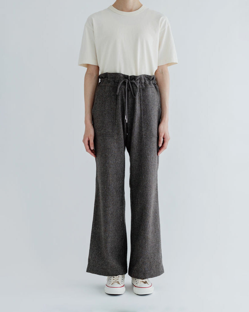 WOOL DRAWCODE PANTS - BROWN