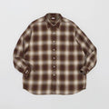 OMBRE PLAID SHIRT - BROWN×WHITE