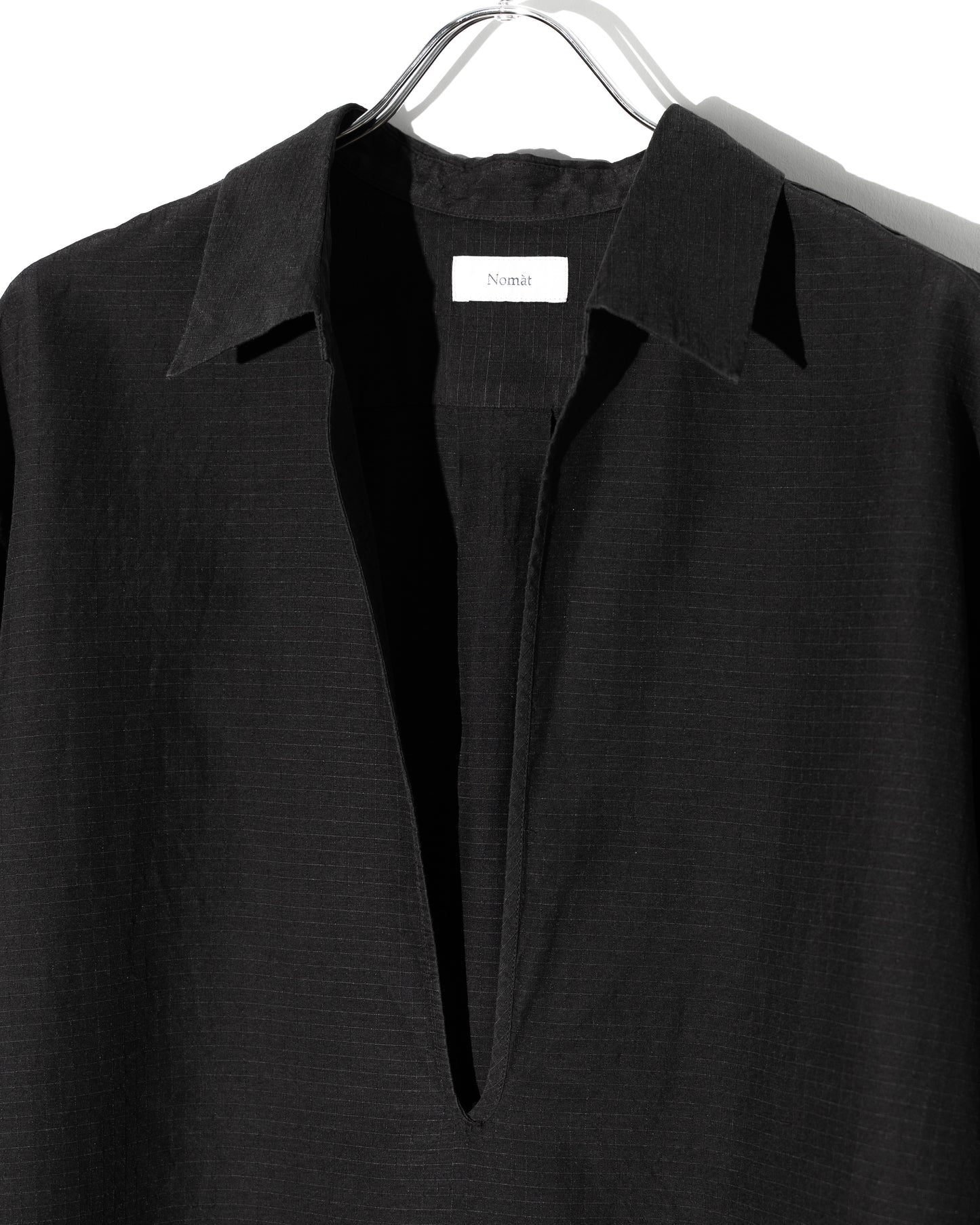 SKIPPER SHIRT/SILK COTTON RIPSTOP - BLACK