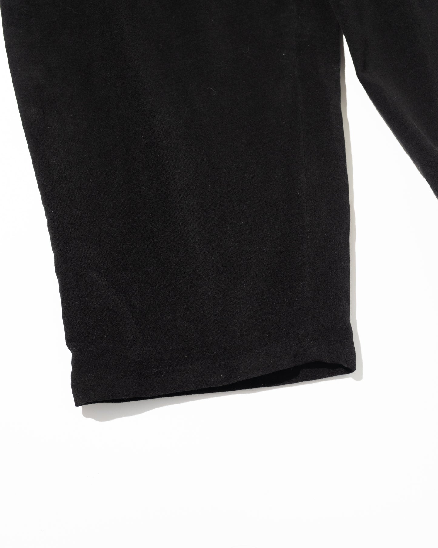 MOLESKIN PLEATED TROUSERS - BLACK
