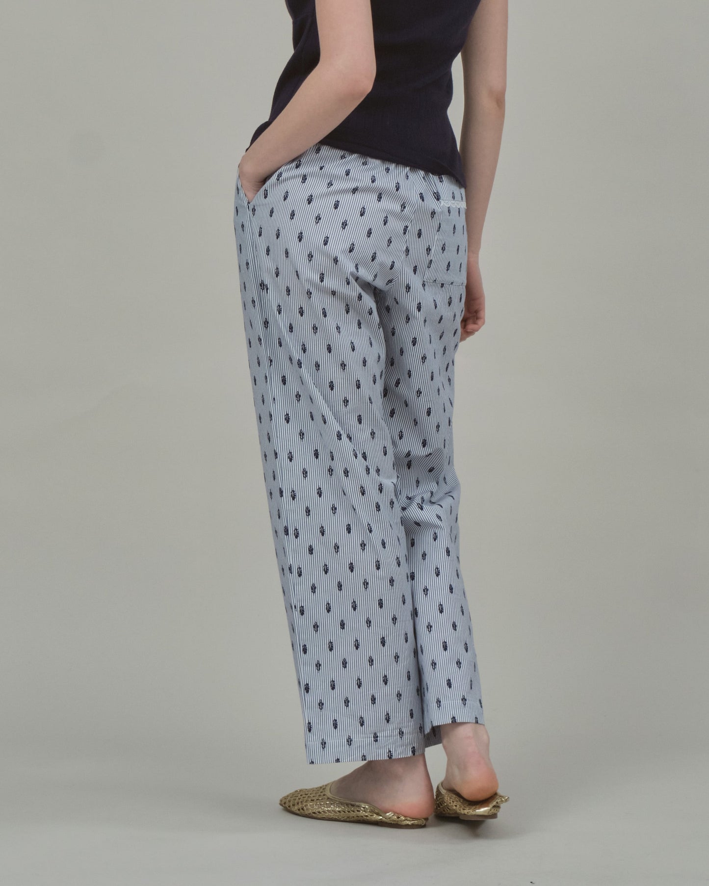 STRIPE EASY PANTS - OFF-WHITE