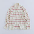 BORDER COTTON KNIT CARDIGAN - WHITE