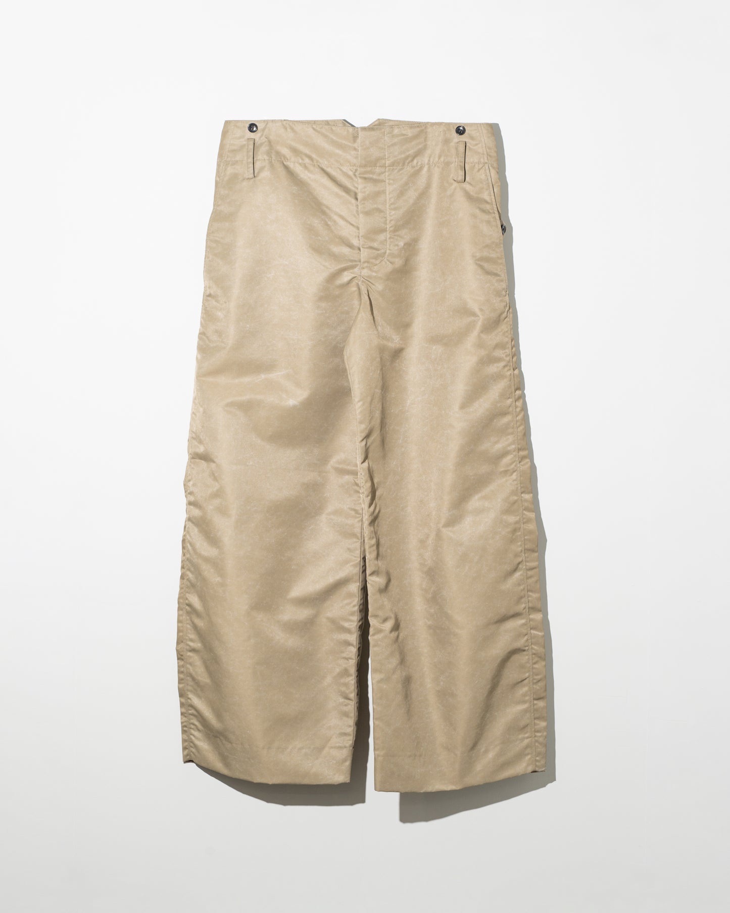 MILITARY NYLON TWILL WIDE PANTS - BEIGE