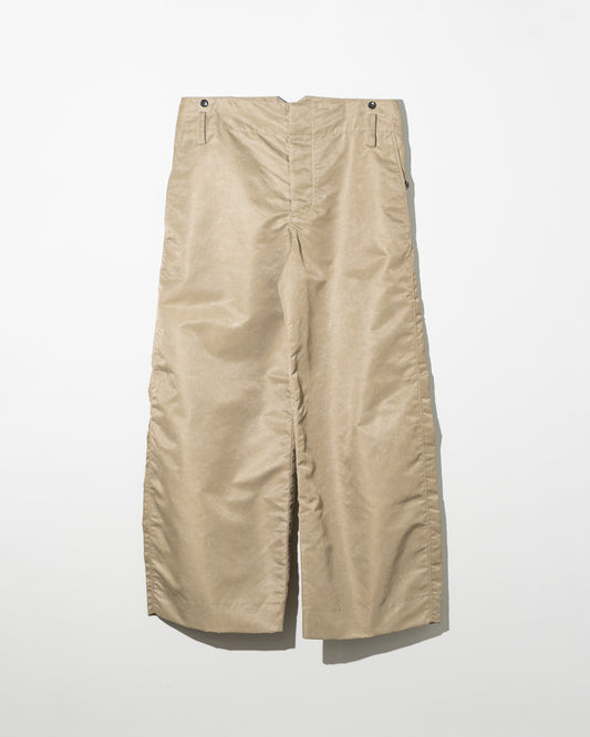 MILITARY NYLON TWILL WIDE PANTS - BEIGE