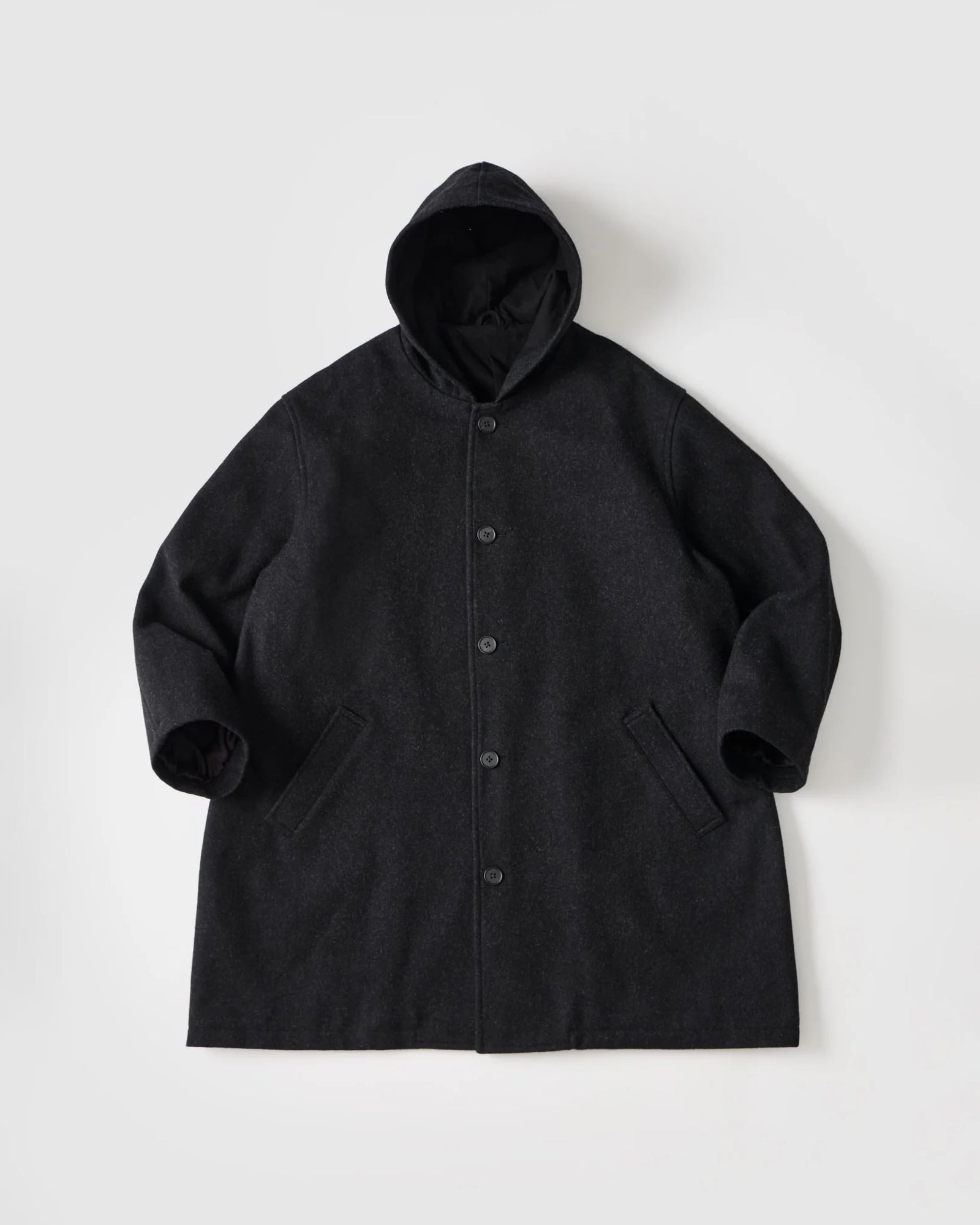 THE DAY (ザ デイ) MELTON HOODED COAT BLACK | HAKU 公式通販