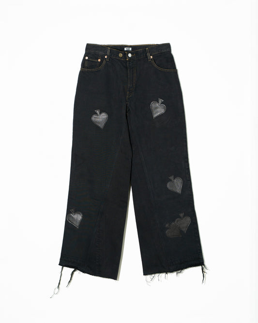 SPADE PATCH BAGGY REMAKE DENIM - BLACK