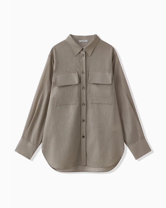 CUPRO COTTON SHIRT - BEIGE