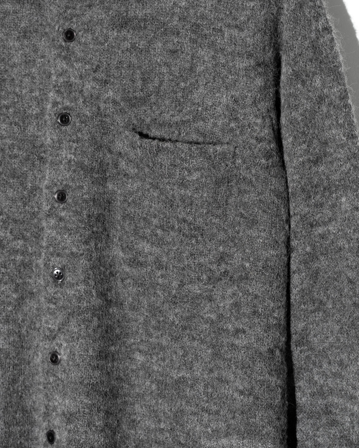 MOHAIR KNIT SHIRT - CHARCOAL