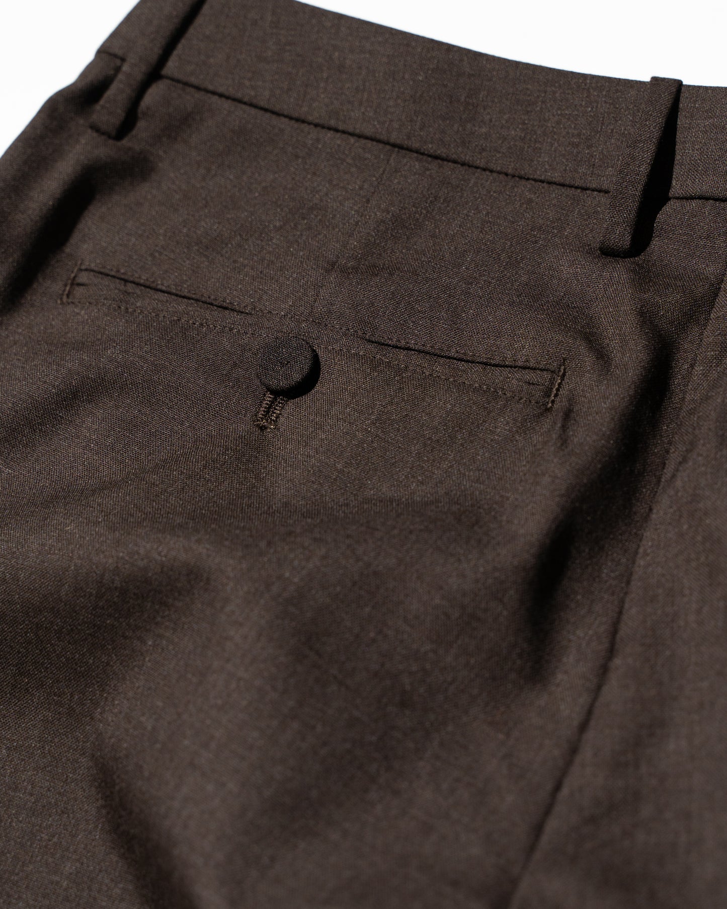 WOOL TROPICAL LOW WAIST TROUSER - BROWN