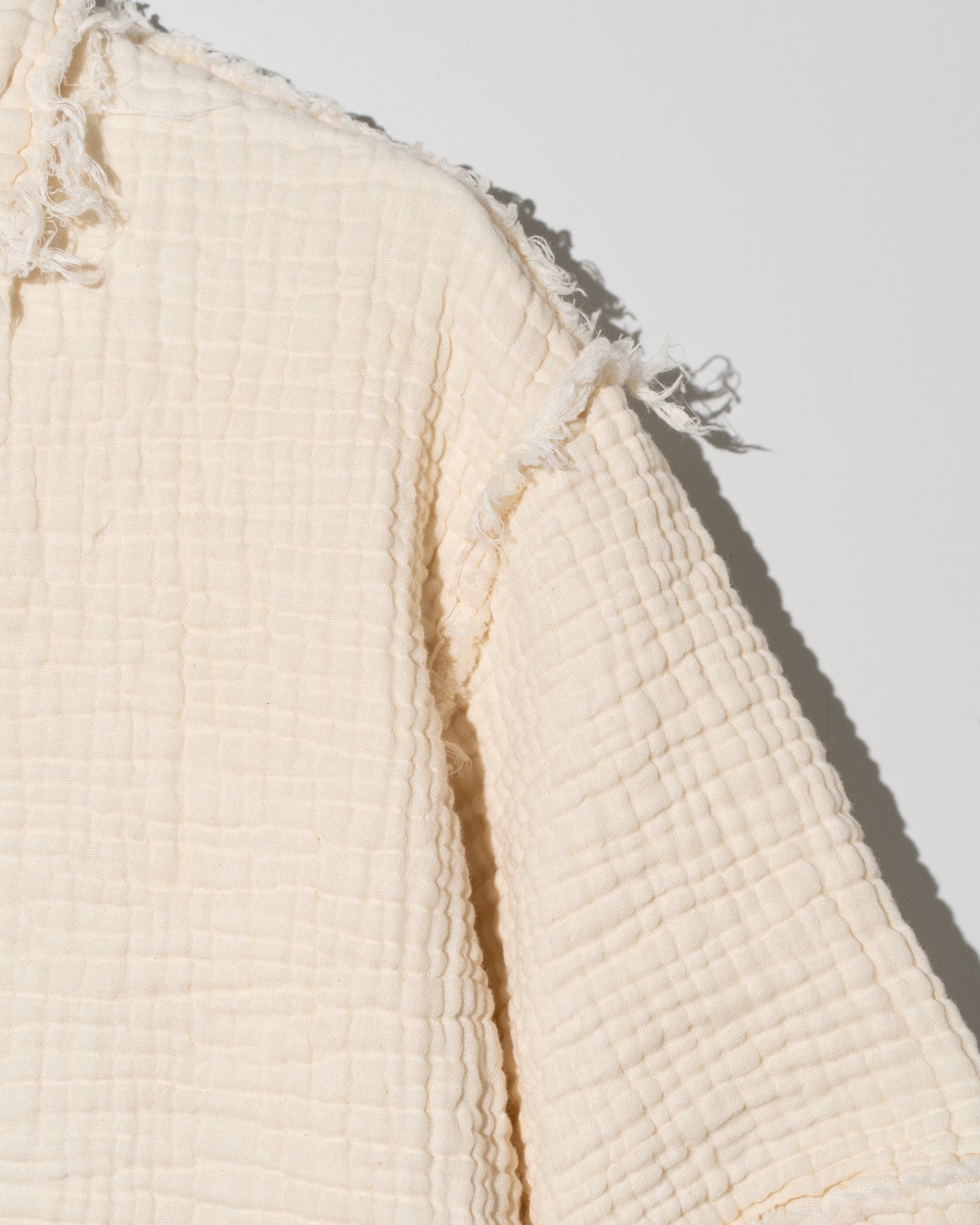 CREPON 4GAUZE POLO SHIRT - NATURAL