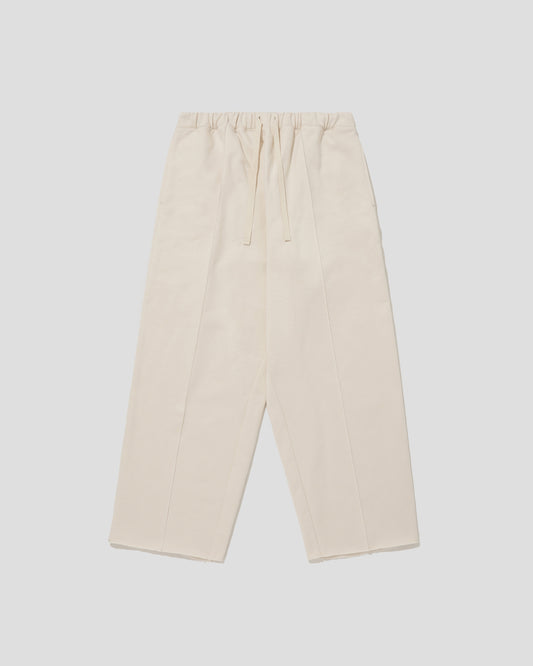 PINTUCK JERSEY WIDE PANTS - COSMIC LATTE
