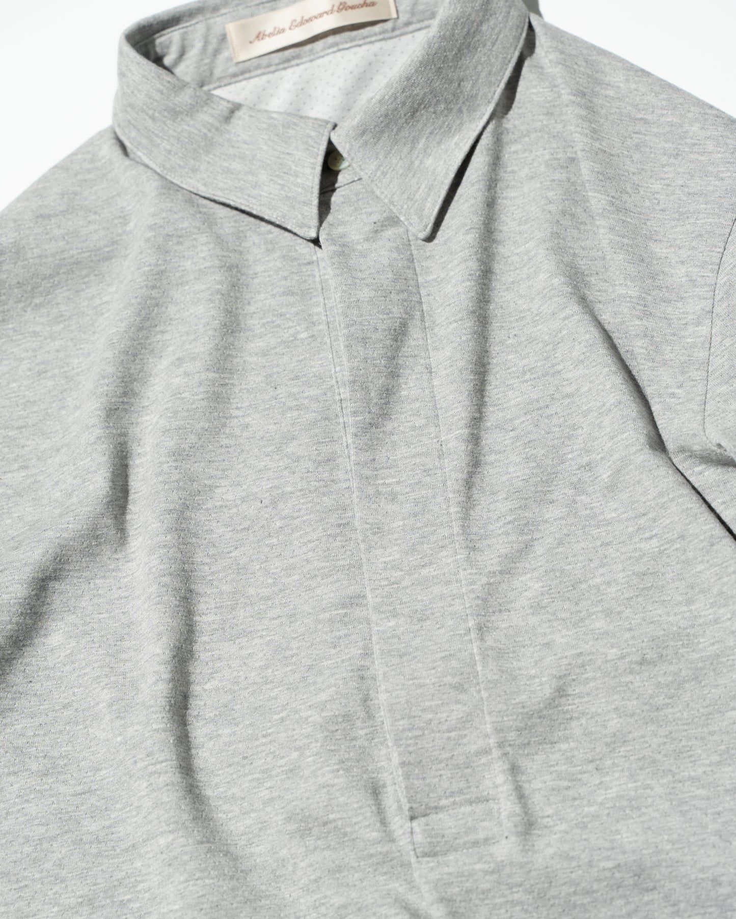 LS POLO DOT MESH - GRAY