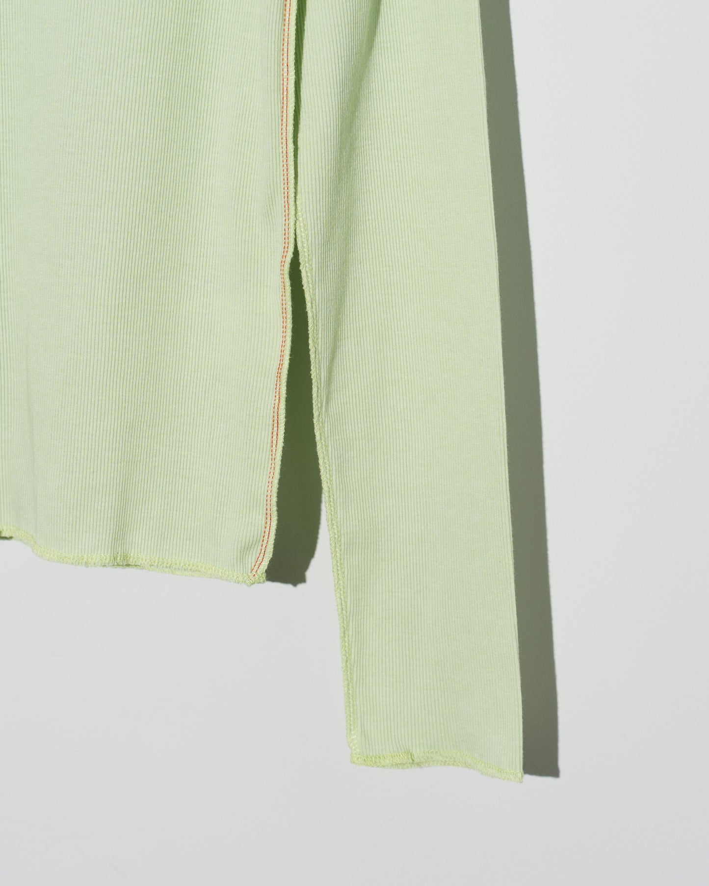 SOFT RIB SIDE STITCH CARDIGAN - LIGHT GREEN
