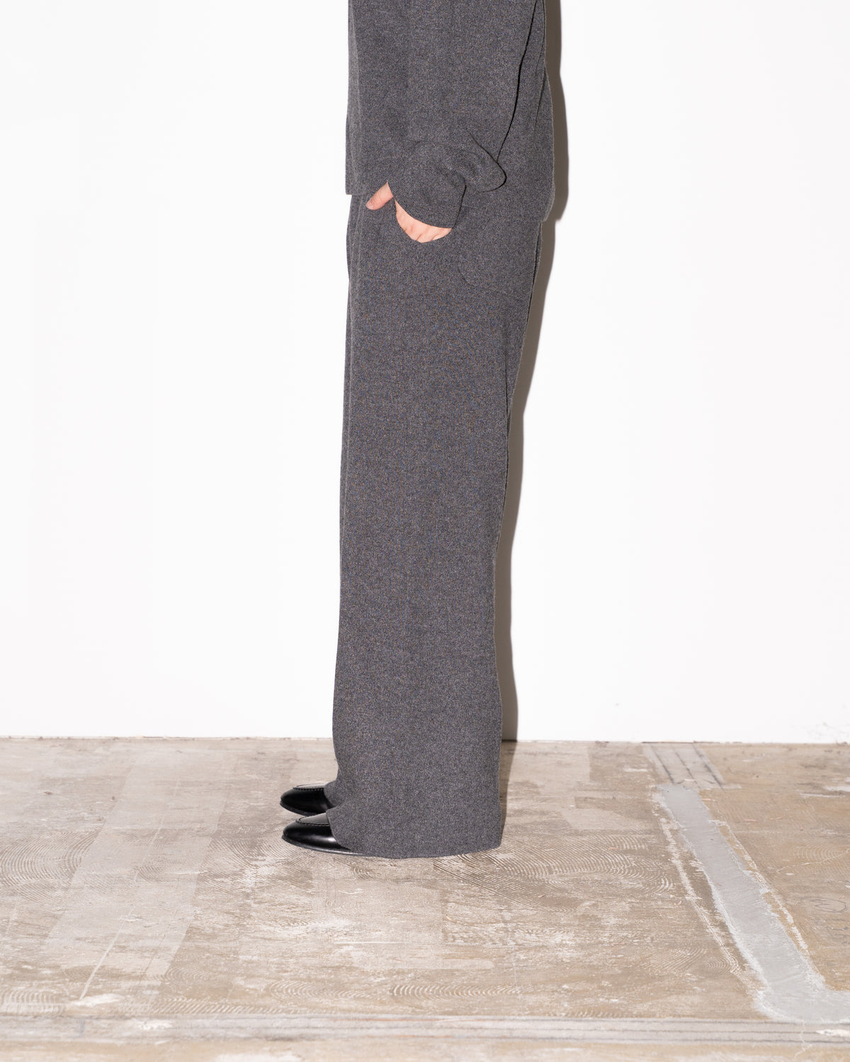 WOOL CASHMERE WIDE PT - T.GRAY