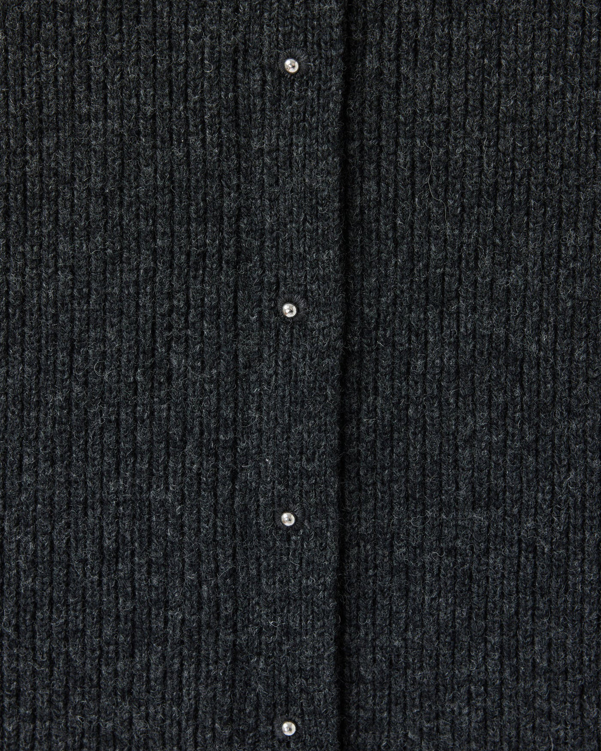 WOOL RIB KNIT SKIRT - DARK GRAY
