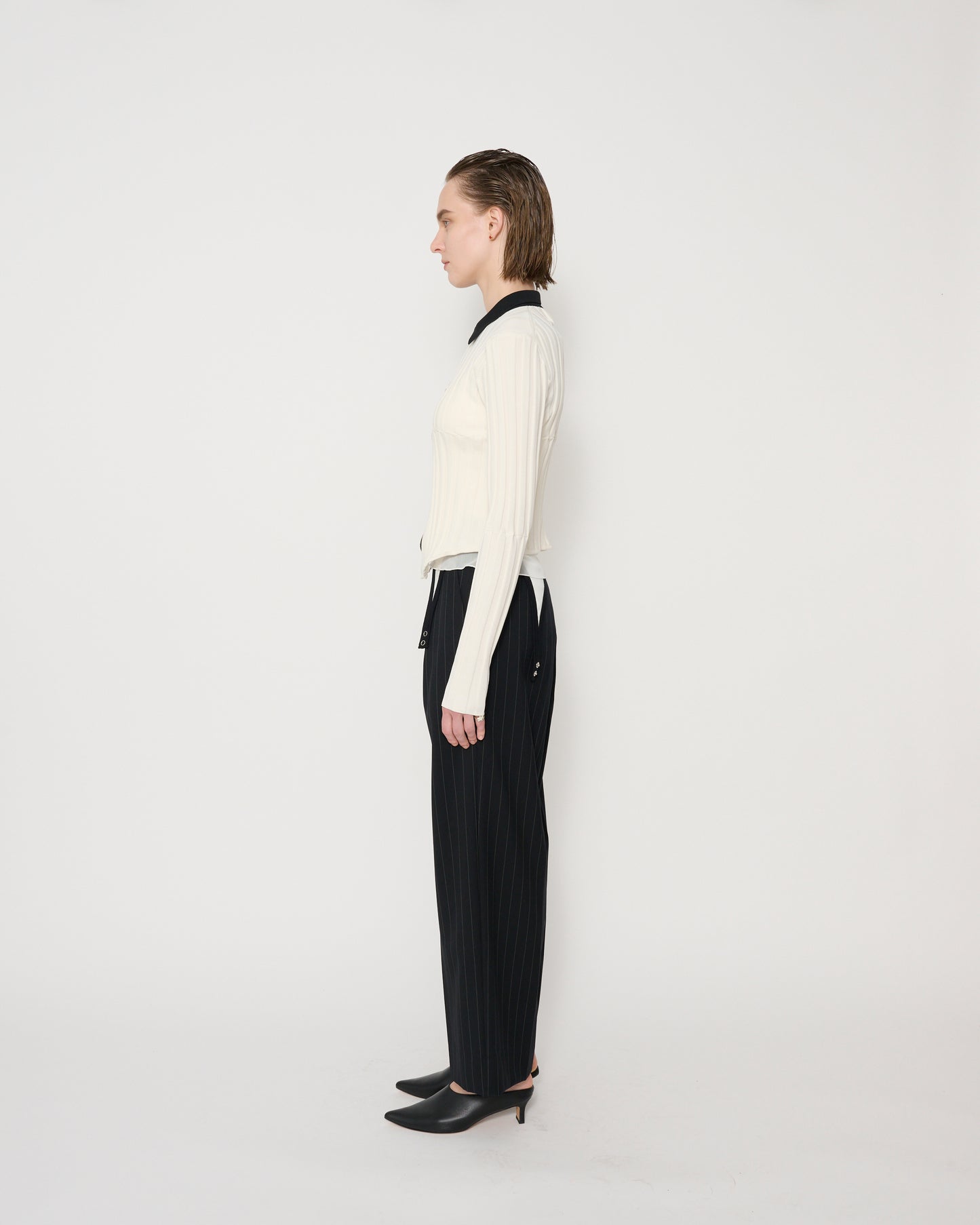 12G WIDE RIB ZIP CARDIGAN - WHITE