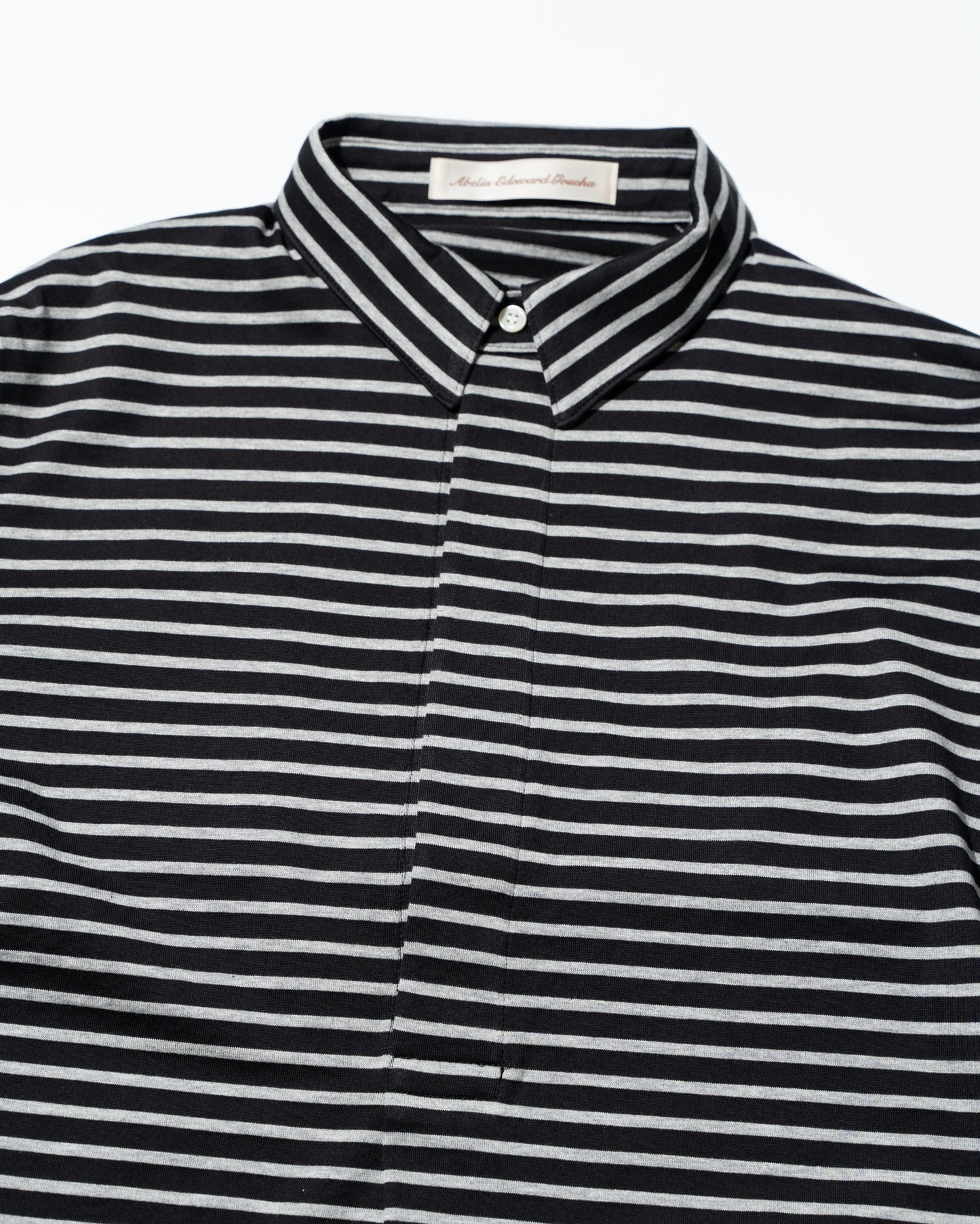 LS POLO BORDER - BLACK
