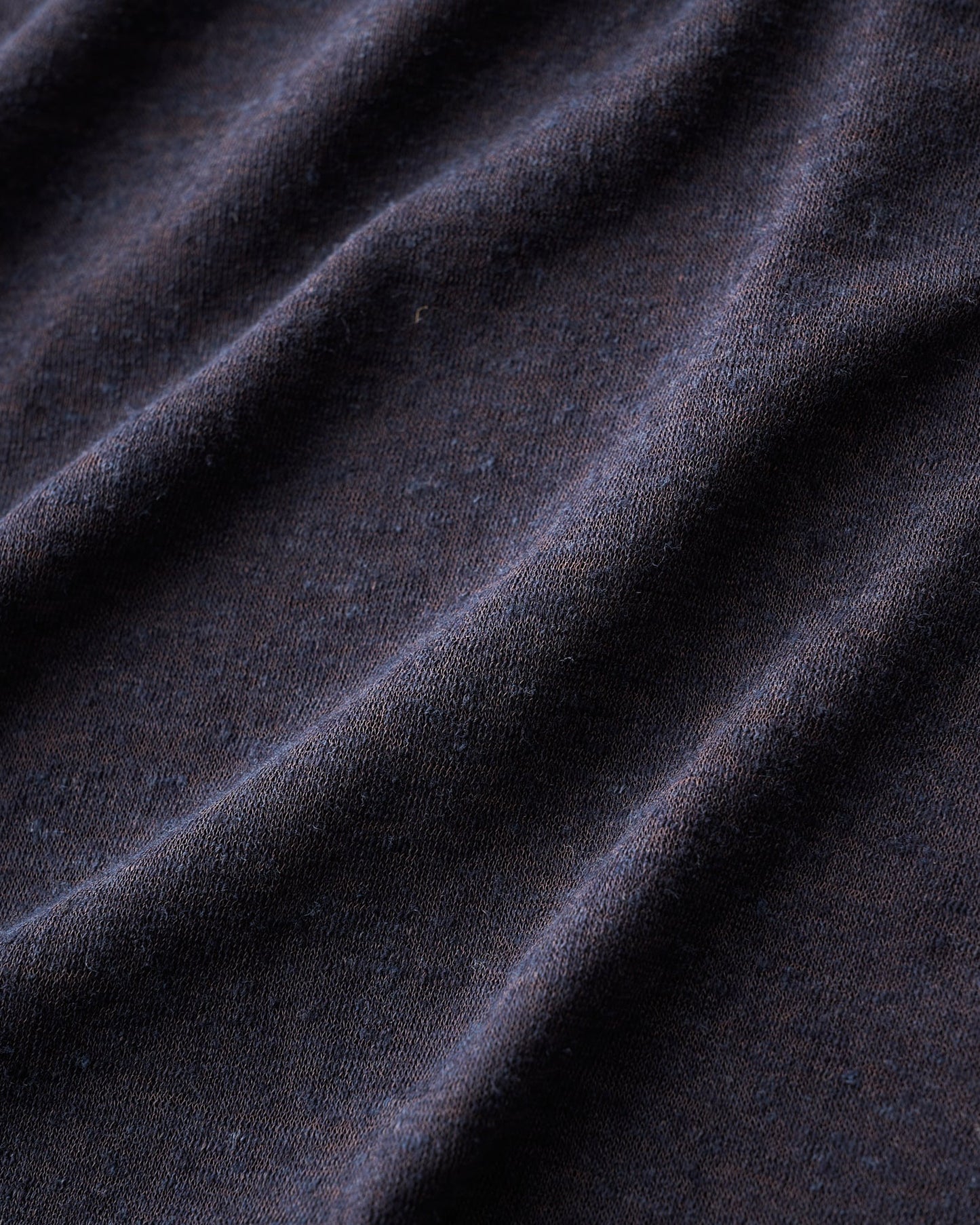 LINEN COVERED POLYESTER CORE FINE JERSEY DRAPED LONG SLEEVEPULL OVER - CHARCOAL GRAY