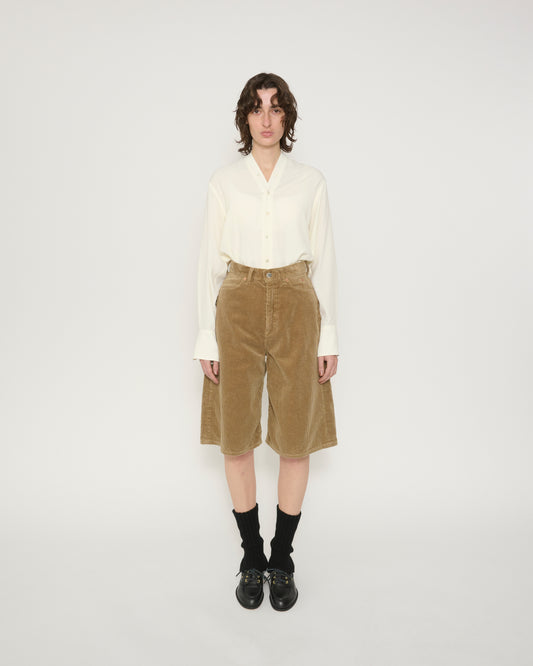 8W CORDUROY 5 POCKET 15 INCH SHORT PANTS - BROWN